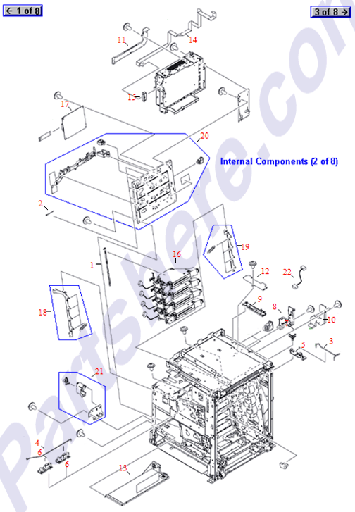 HP parts picture diagram for RC1-4312-000CN, RC1-4313-000CN, RC1-5771-000CN, RC1-5773-000CN, RC1-5776-000CN, RC1-5778-000CN, RC1-5779-000CN